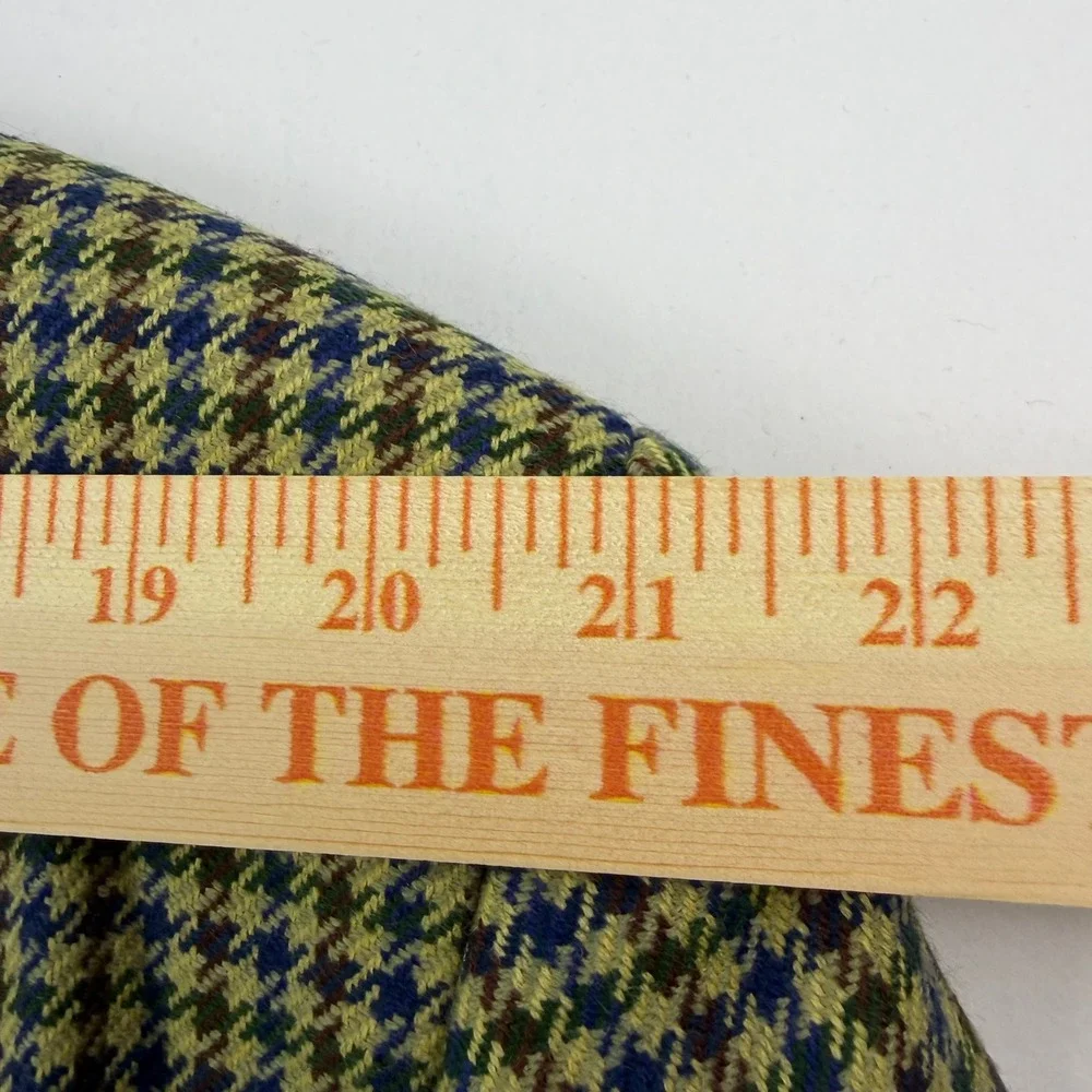 VTG Alandales Ermenegildo Zegna Wool Sport Coat Mens 42R Tan Houndstooth Blazer
